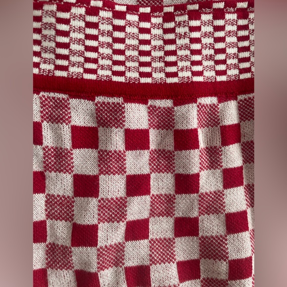 Cecilia Prado for Anthropologie Red Check Knit Midi Skirt NWT Size Small - Picture 8 of 8